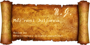 Ménesi Julianna névjegykártya